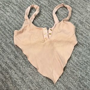 Beach bunny button and tie front top